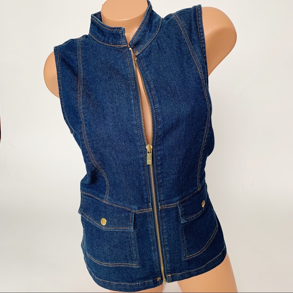 Women’s Liz Claiborne jean vest top EUC